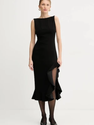 Pinko sukienka kolor czarny midi rozkloszowana 105781 A2Q2