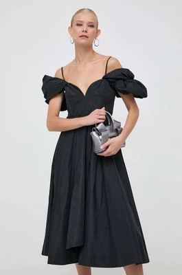 Pinko sukienka kolor czarny midi rozkloszowana 101972.Y3LE