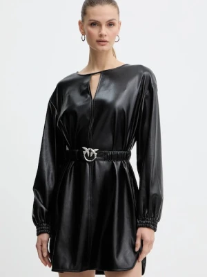 Pinko sukienka kolor czarny mini oversize 105587 A2P4