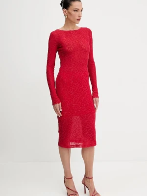 Pinko sukienka kolor czerwony midi dopasowana 105227 A2M5