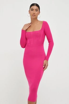 Pinko sukienka kolor fioletowy midi dopasowana 101856.A16N