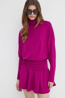 Pinko sukienka kolor fioletowy mini oversize 102193 A1DE