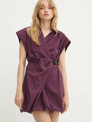 Pinko sukienka kolor fioletowy mini rozkloszowana 105207 A2L8
