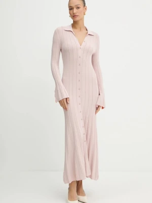 Pinko sukienka kolor różowy maxi rozkloszowana 104744 A2FR
