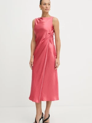 Pinko sukienka kolor różowy maxi rozkloszowana 105011 A2BU
