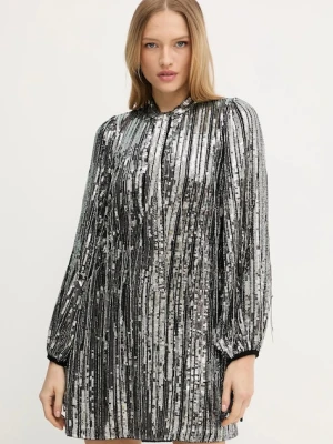Pinko sukienka kolor srebrny mini prosta 104683 A2DE