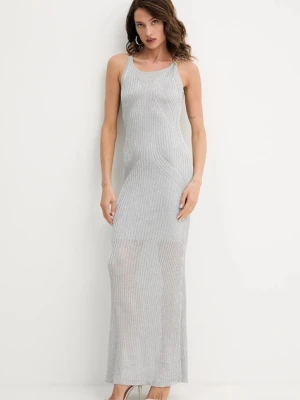Pinko sukienka kolor szary maxi dopasowana 105146 A2LO