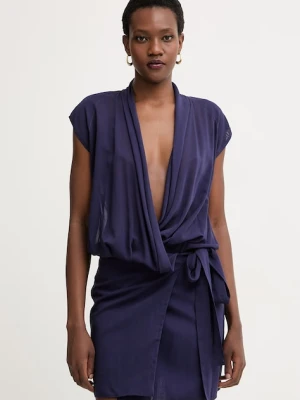 Pinko sukienka kopertowa z wiskozą