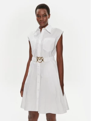 Pinko Sukienka koszulowa Anaceta 103111 A1P4 Biały Regular Fit