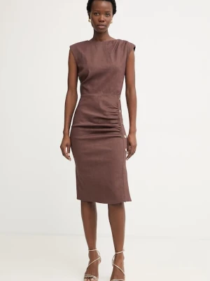 Pinko sukienka letnia z dodatkiem lnu