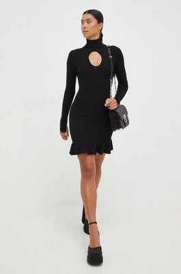 Pinko sukienka wełniana kolor czarny mini dopasowana 102054.A19D