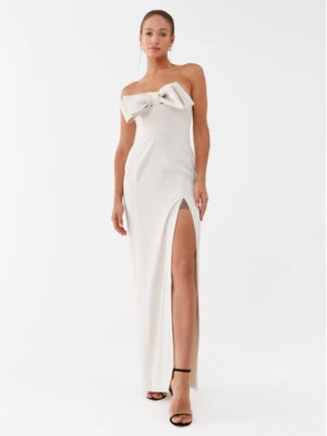 Pinko Sukienka wieczorowa Tunnel Abito 101766 7624 Écru Regular Fit