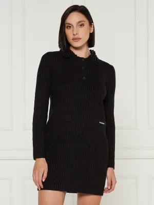 Pinko Sukienka YORK CHOCOLATE | z dodatkiem wełny