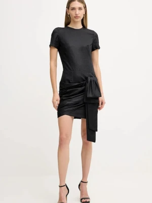Pinko sukienka z dodatkiem wełny kolor czarny mini dopasowana 106143 A305