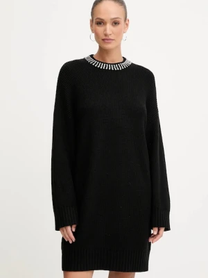 Pinko sukienka z domieszką wełny kolor czarny midi oversize 105746 A2S4
