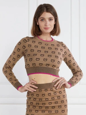 Pinko Sweter | Cropped Fit brązowy