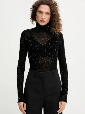 Pinko sweter damski kolor czarny lekki z półgolfem 105821 A2PM