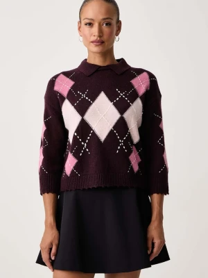 Pinko sweter damski wełniany bordowy