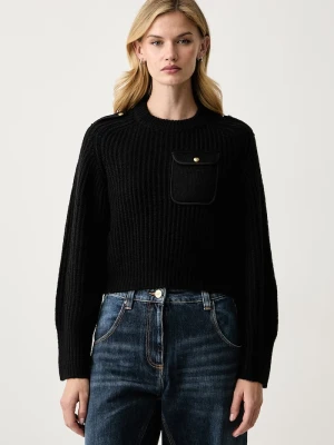 Pinko sweter damski z wełną czarny