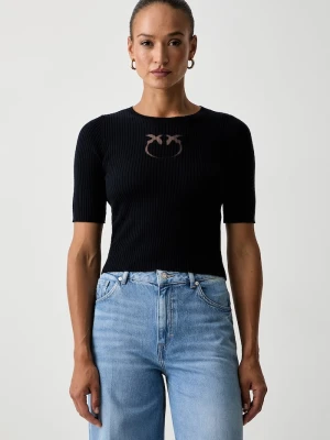 Pinko sweter damski z wełną granatowy