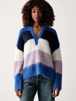 Pinko sweter damski z wełną niebieski