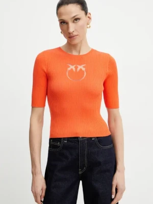 Pinko sweter jedwabny kolor pomarańczowy lekki