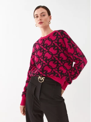 Pinko Sweter Lepre 101574 A11F Różowy Relaxed Fit