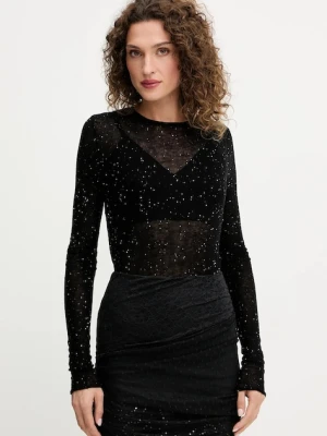 Pinko sweter lniany damski kolor czarny lekki 105398 A2PM