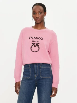 Pinko Sweter Logo Intersino 100414 Y7Z4 Różowy Regular Fit