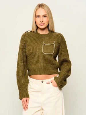 Pinko Sweter Miagolio | Regular Fit | z dodatkiem wełny khaki