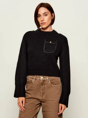 Pinko Sweter Miagolio | Slim Fit | z dodatkiem wełny czarny
