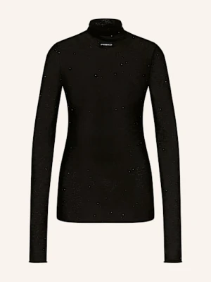 Pinko Sweter Moss Maglia Z Ozdobnymi Kamykami schwarz