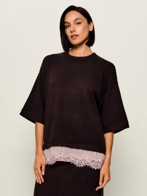 Pinko Sweter Rotterdam | z dodatkiem jedwabiu | z dodatkiem wełny i kaszmiru brązowy