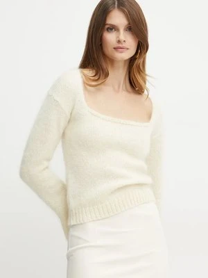 Pinko sweter wełniany damski kolor beżowy 104472 A28L