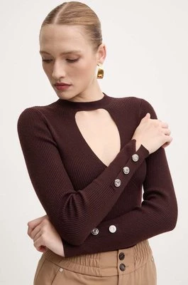 Pinko sweter wełniany damski kolor brązowy lekki 104015 A15S