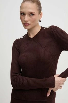 Pinko sweter wełniany damski kolor brązowy lekki 104020 A15S