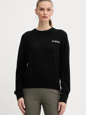Pinko sweter wełniany damski kolor czarny 105561 A2SI