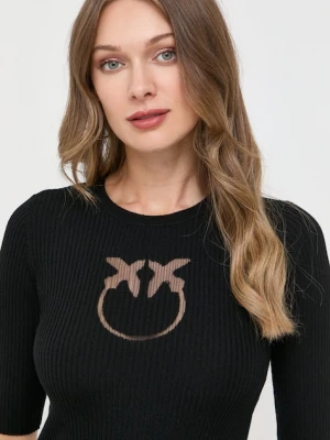 Pinko sweter wełniany damski kolor czarny lekki 102017.A18M