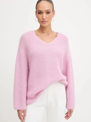 Pinko sweter wełniany damski kolor różowy ciepły 105564 A2S5