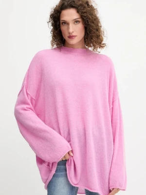 Pinko sweter wełniany damski kolor różowy lekki 105749 A2UN