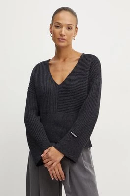 Pinko sweter wełniany damski kolor szary ciepły 104389 A27B