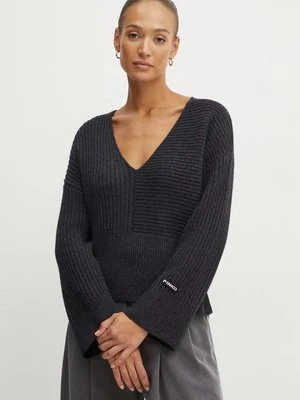 Pinko sweter wełniany damski kolor szary ciepły 104389 A27B