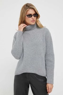 Pinko sweter wełniany kolor szary z golfem 102247.A1CH