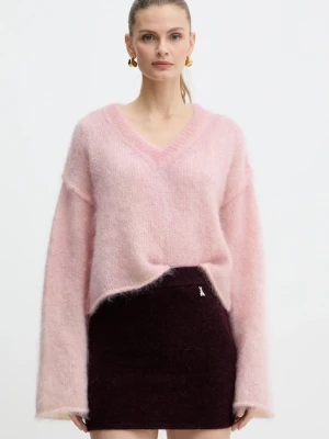 Pinko sweter z dodatkiem moheru kolor różowy lekki 105945 A2YF