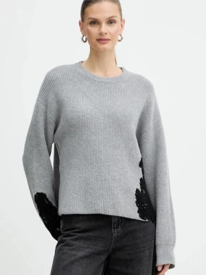 Pinko sweter z dodatkiem wełny damski kolor szary 105505 A2R1