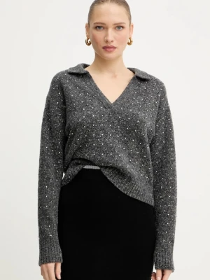 Pinko sweter z dodatkiem wełny kolor szary 105684 A2U4