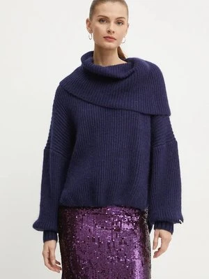 Pinko sweter z domieszką moheru kolor granatowy ciepły 104493 A282