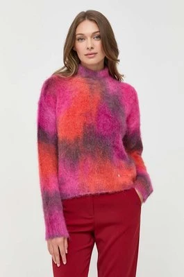 Pinko sweter z domieszką wełny damski ciepły z półgolfem