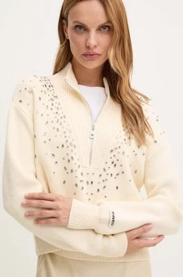 Pinko sweter z domieszką wełny damski kolor beżowy 104324 A27A