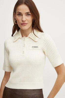 Pinko sweter z domieszką wełny damski kolor beżowy 104363 A27J